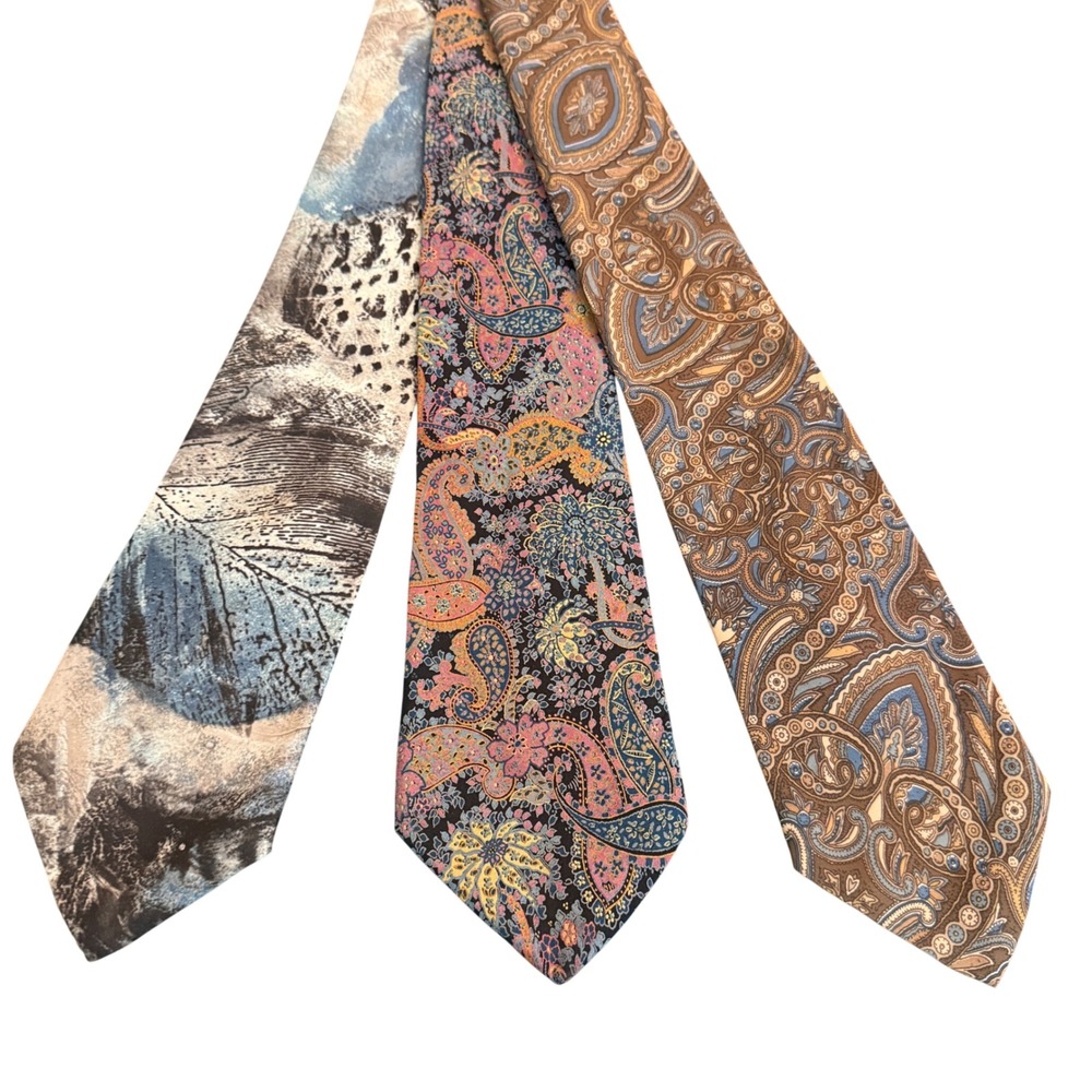 Italianissimo & San Babila Milano Vintage Men's Tie Lot Paisley‎
